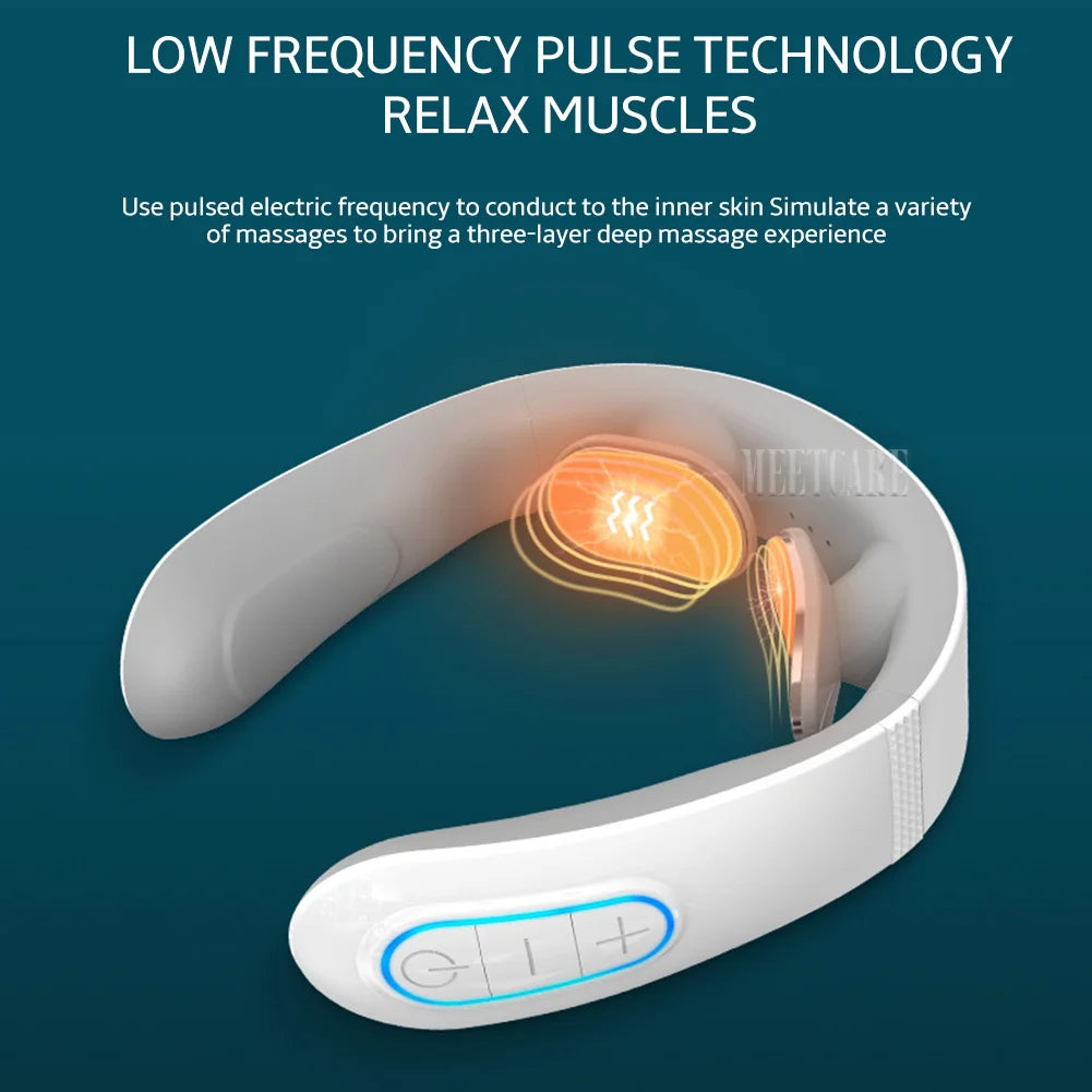 Pulse Neck Massager Electric Smart Cervical Massagers TENS Pain Muscle Kneading Massage Beauty World Shop