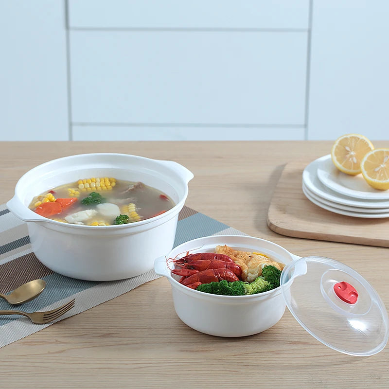 Microwave Oven Special Box Heated Soup Pot RiceSteamed Hot SteamedBuns with Lid Eco-friendly FoodGrade KitchenTool Beauty World Shop