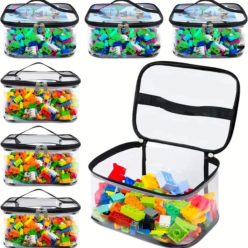 Transparent Mesh Zipper Toy Storage Bag - Large Capacity Puzzle and Block Organizer, Ideal for Toy and Building Block Storage So Beauty World Shop