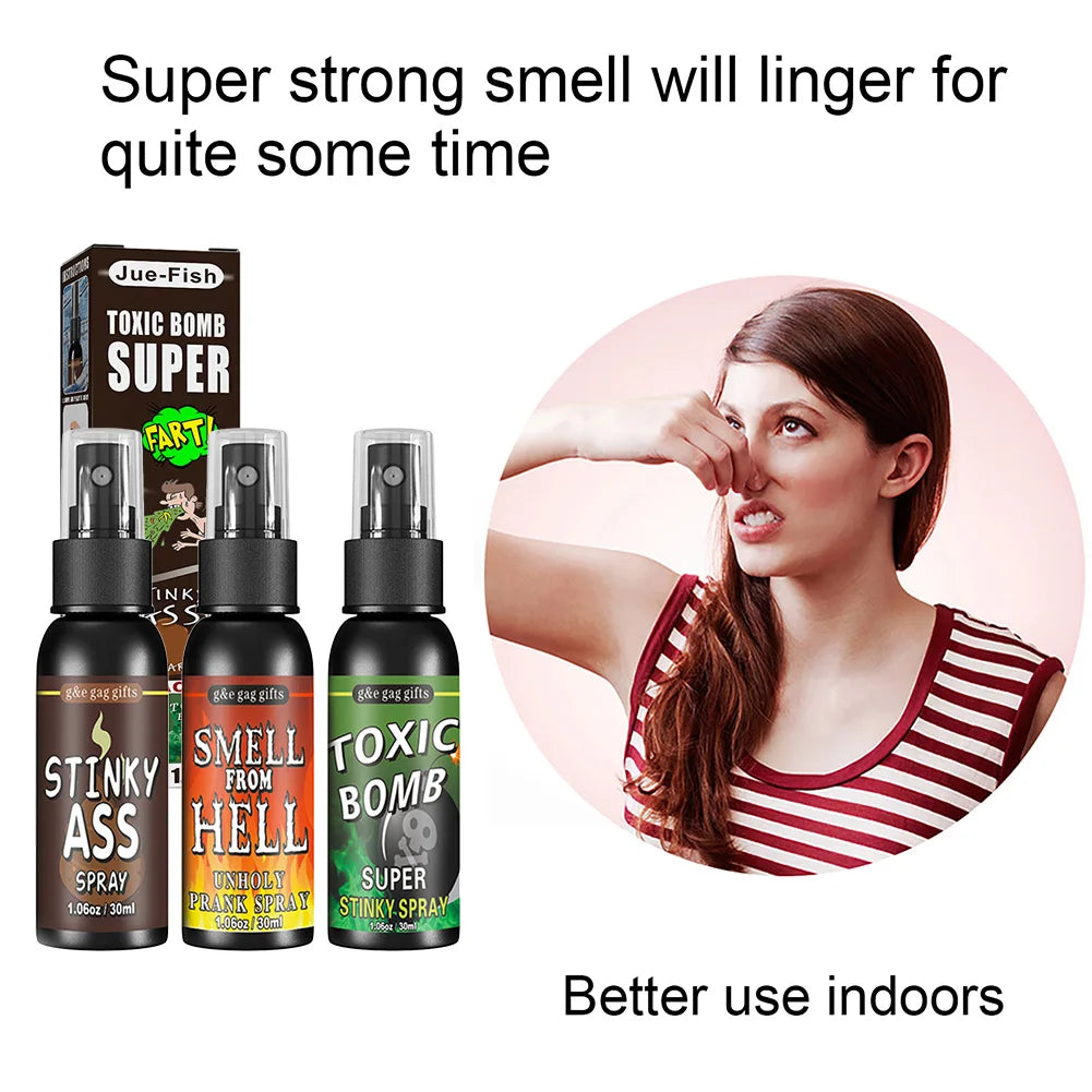 30ml Fart Gag Spray Prank Joke Plastic Spray Can Stink for Adults Kids Terrible Stinky Fart Spray Non Toxic Halloween Funny Toys Beauty World Shop