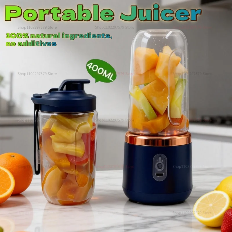 Double Cup Portable Blender USB Juicer Fruit Mixer for Smoothies Milkshakes and Juices Compact Food Processor Orange Juicer Beauty World Shop