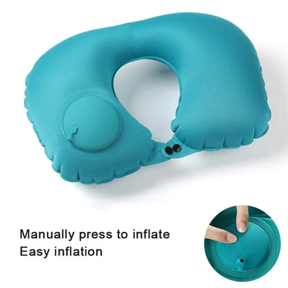 Inflatable Travel Neck Pillow U-shaped Cervical Orthopedic Protection Pillow Outdoor Portable Foldable Pillow Travel Essentials Beauty World Shop