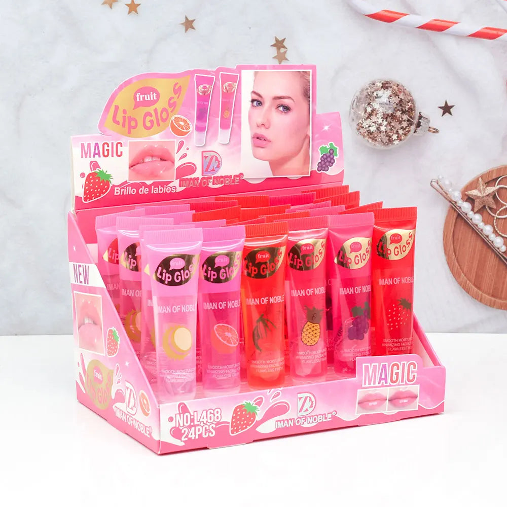 6pcs/set, Moisturizing Clear Lip Gloss, Pineapple, strawberry, grapes Translucent Plumping Lip Oils Gift Set Beauty Trend Shop
