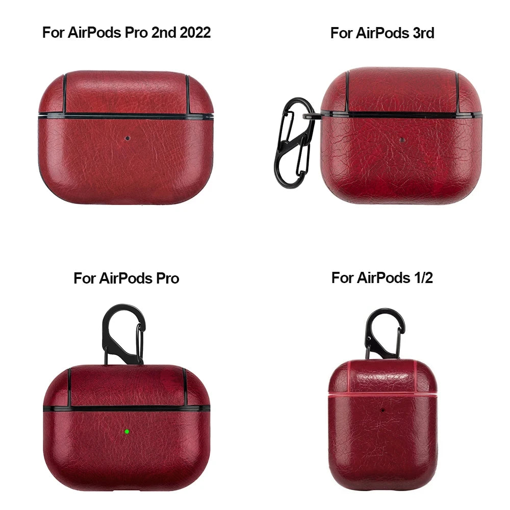 Leather PU Earphone Cover For AirPods Pro 3 2025 Case For AirPods Pro 2 2nd Pro2 Cases For AirPods 4 3 2 1 Funda Headphone Coque