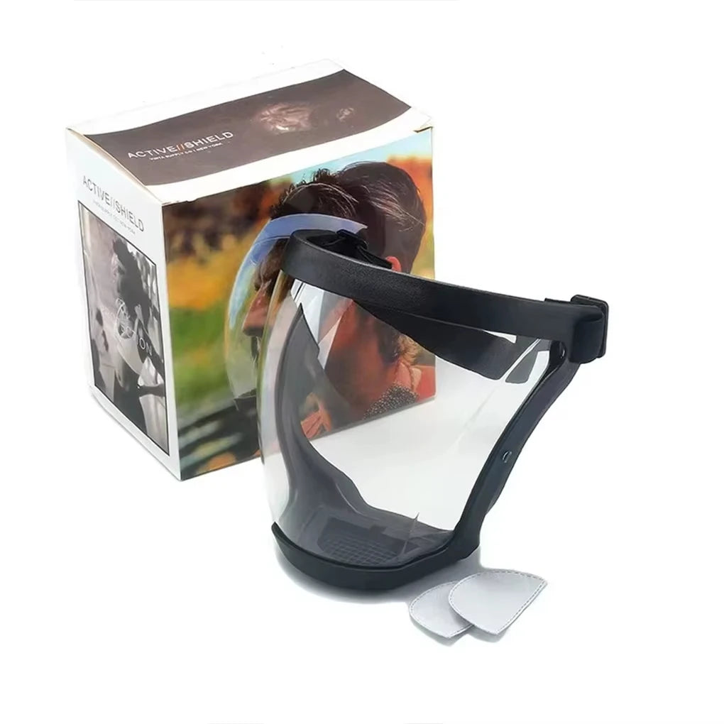 Full-Face Transparent Protection Mask with Adjustable Buckle - Reusable and Heat-Resistant Facial Shield for Safety in Work, Out Beauty World Shop