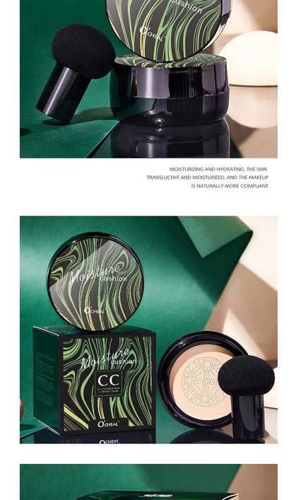 Ocheal BB Cream Air Cushion Compact Make Up Foundation Concealer Cream for Face Cosmetics Makeup Mushroom Head Puff Beauty World Shop