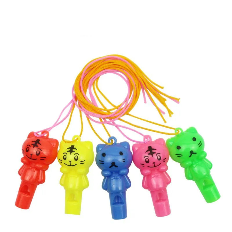 10PCS Random style Cute Animal Cat Plastic Whistle Referee Sport Cheerleading Toys And Kids Children Birthday Party Favors Gifts Beauty World Shop