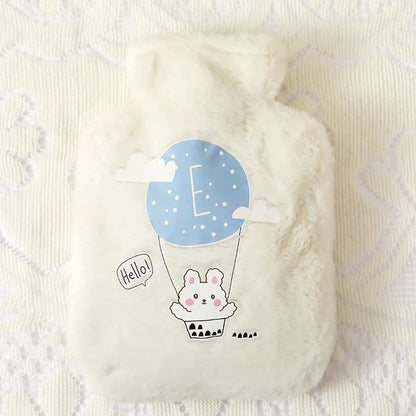 Cartoon Plush Rabbit Bear Hot Water Bottle Water Filling Velvet Small Portable Student Hand Warmer Cute Warm Water Bag Beauty World Shop