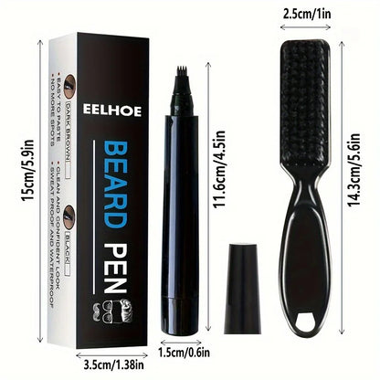 Hot Sale Beard Filling Pen Kit Beard Enhancer Brush Beard Coloring Shaping Tools Waterproof Black Brown Hair Pencil Man Cosmetic Beauty World Shop