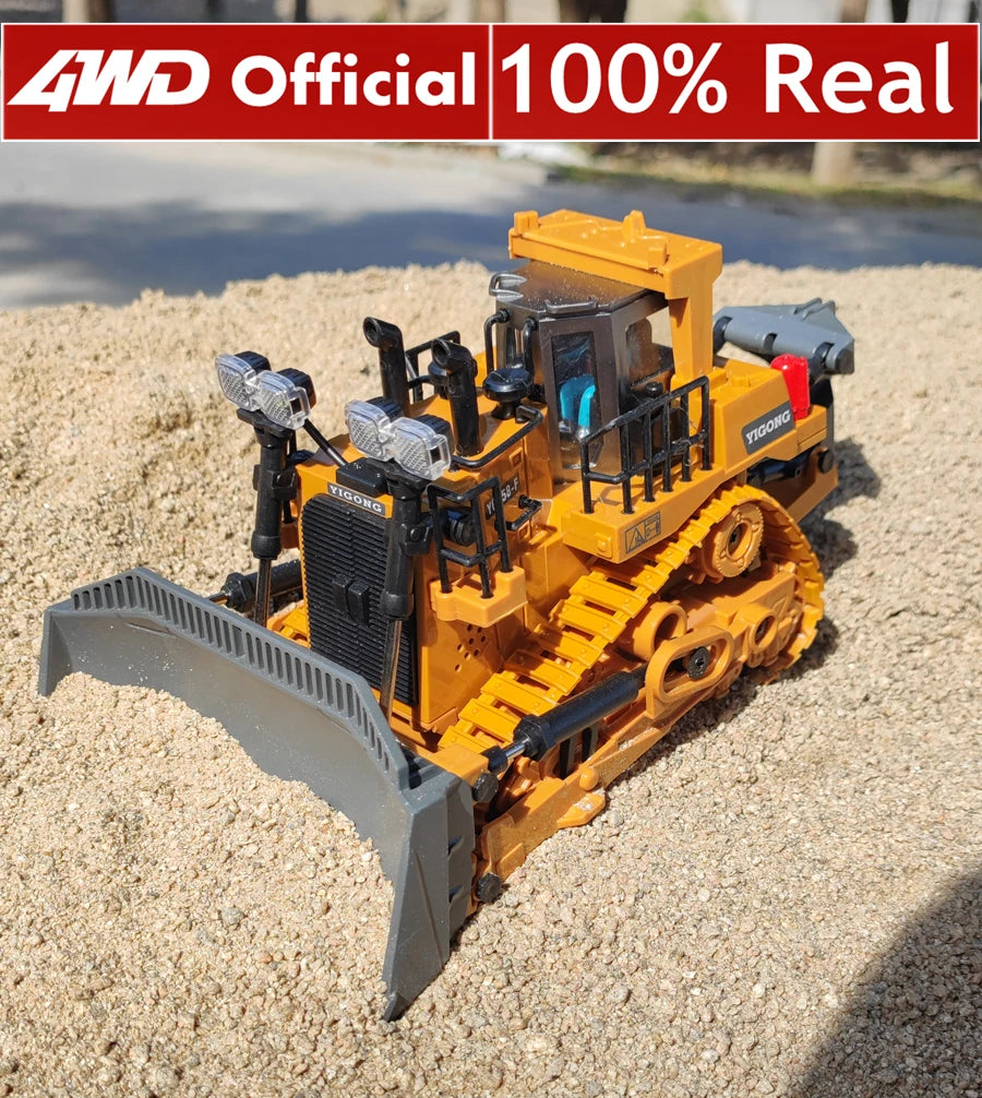 4WD Remote Control Excavator 4x4 Alloy Dump Truck Bulldozer Radio Model RC Car Construction Vehicle Toy Children Kids Gifts Beauty World Shop