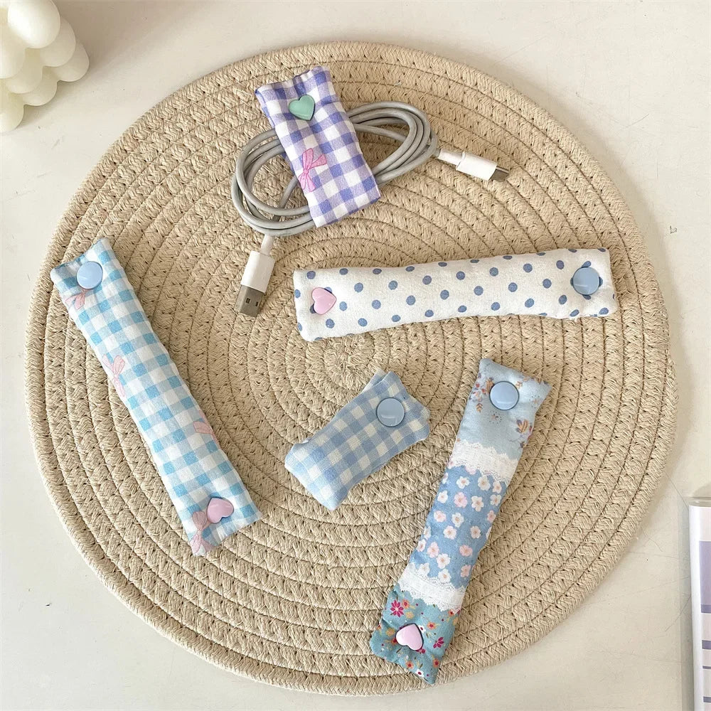 1PC Floral Cable Tie - INS Style Cloth Cord Organizer, Cute Reusable Wire Straps for Earphone/Data Cables Beauty Trend Shop