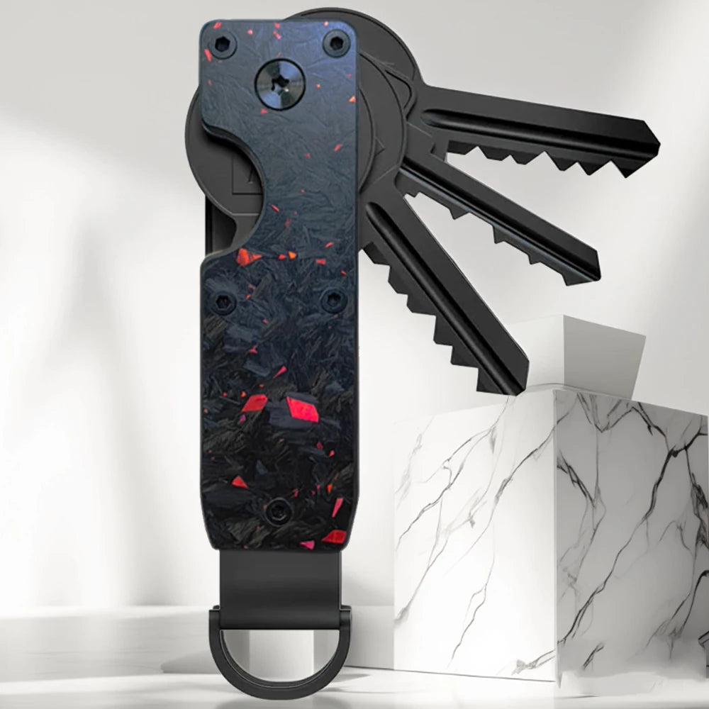 Minimalist Innovative Aluminum Alloy Compact Key Holder Key Rings Key Organizer Metal Key Holder 2-6 Keys Beauty World Shop