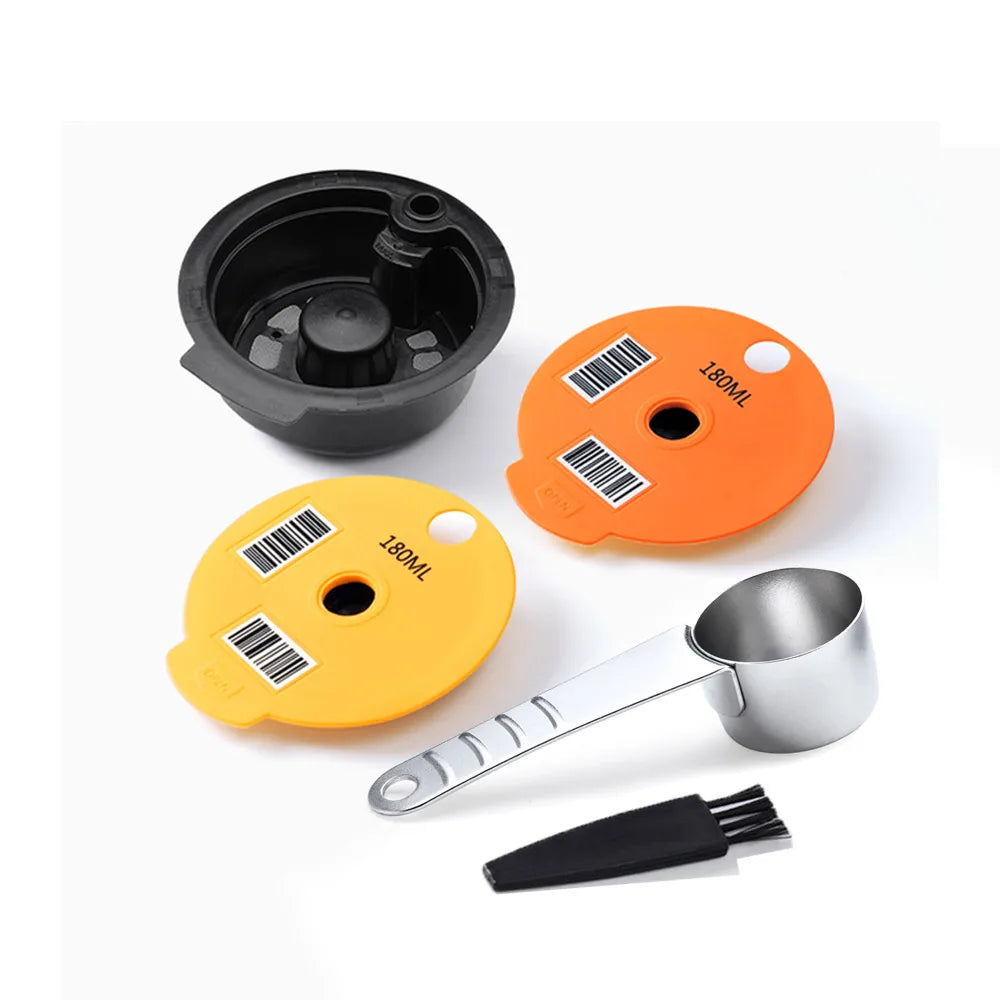 60/180200/220ML Reusable Coffee Capsule Pods for BOSCH-s Machine Tassimo Refillable Filter Pod Silicone Lid Replacement Beauty World Shop