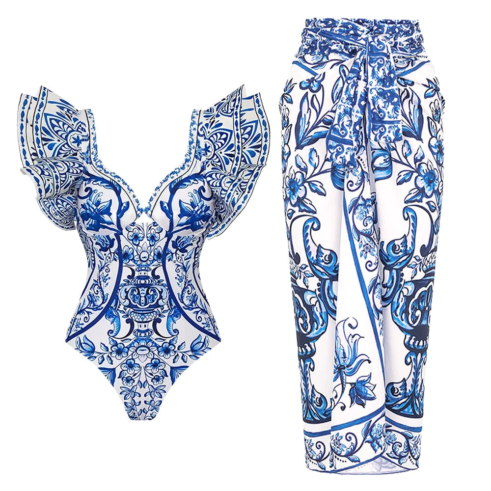 2026 New Sexy Ruffle Bikini Set Printed Brazilian Biquini Women Swimwear Skirt Bathing Suit Girls Summer Beachwear Dress Beauty World Shop