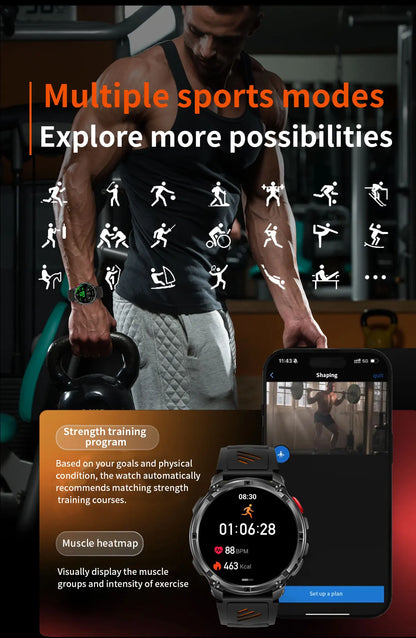 2026 New T-Rex3 Pro GPS Tracker 1100mAh Smartwatch Men 120-Day Standby Clock Rugged Outdoor Sport 10ATM Waterproof Call Watches Beauty World Shop