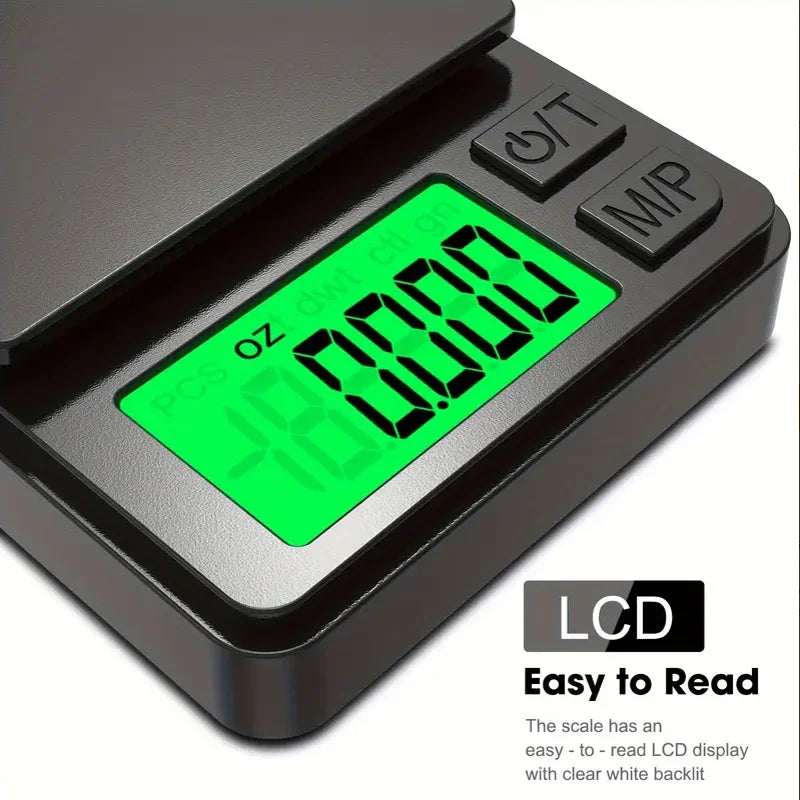 Precision Pocket Scale 1000g X 0.1g - Digital Gram, Food, Jewelry, Ounces/Grains Scale with Backlit LCD - Mini Scale for Travel Beauty World Shop