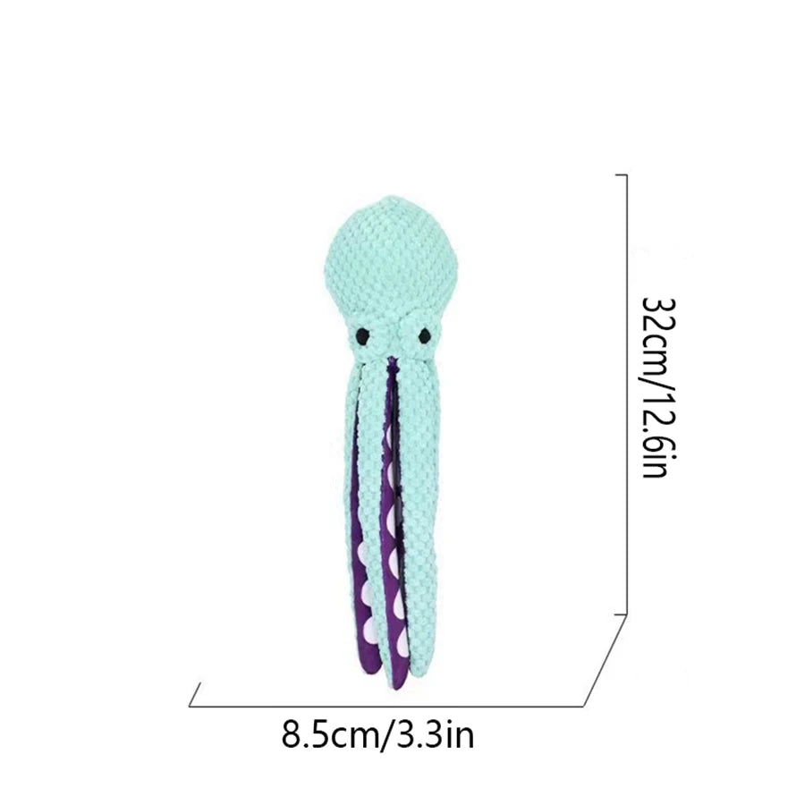 Dog pet plush octopus toy interactive sound anti-demolition home large and small dog boredom companion toy Beauty World Shop