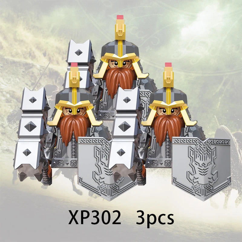 3pcs Lord Rings Elves Orcs Army Dwarf Rohan Mini Action Toy Figures Building Blocks Assembly Toys for Kids Birthday Gift Beauty World Shop