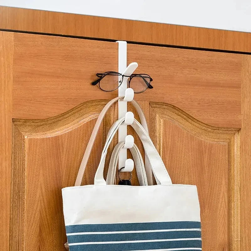 1pc Bedroom Door Hanger Clothes Hanging Rack Over The Door Plastic Home Storage Organization Hooks, Purse Holder For Bags Rails Beauty World Shop