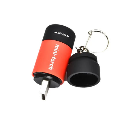 Led micro pocket flashlight portable USB rechargeable keychain flashlight waterproof home Outdoor Hiking Camping flashlight Beauty World Shop