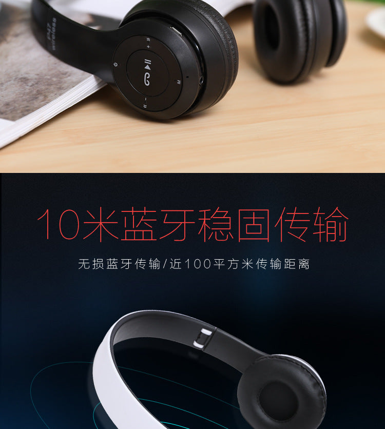 Stereo P47 Headset 5.0 Bluetooth Headset Folding Series Wireless Sports Game Headset for iPhone XiaoMi Beauty World Shop