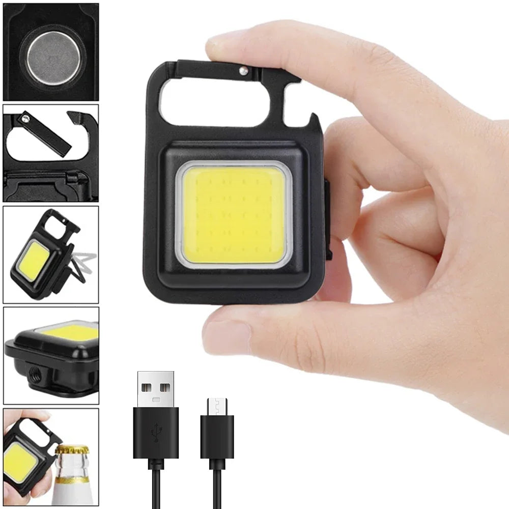 Mini Flashlight Keychain Carry LED Light Work High Power Flashlights Waterproof USB Charge Hard Lamp Outdoor Lighting Highlight Beauty World Shop