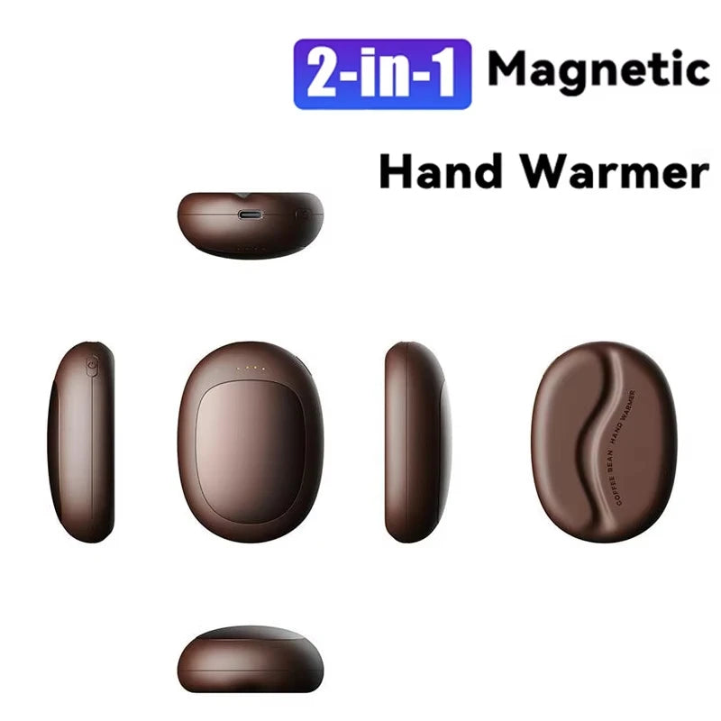 Magnetic Electric Hand Warmers 2Pack 5000mAh Large Capacity Portable USB Hand Warmer for Winter Outdoors Camping Beauty World Shop