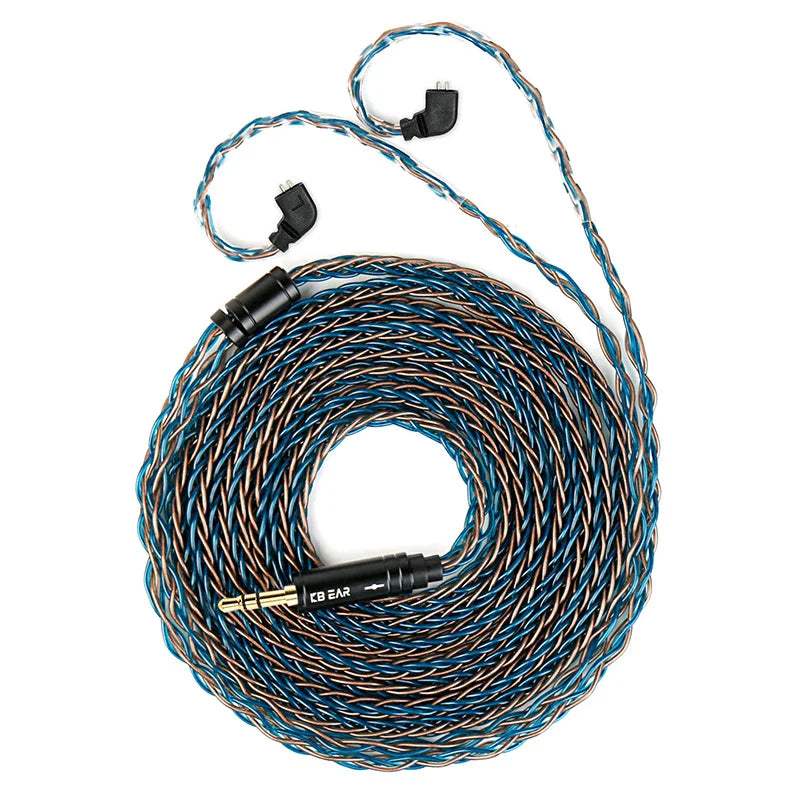 KBEAR ST12plus Earphone Cable 2m 8 Core 4N OFC Silver-plated Upgraded Cable 3.5/4.4mm MMCX/0.78mm 2Pin for CCZ KB03 KS1 Beauty World Shop