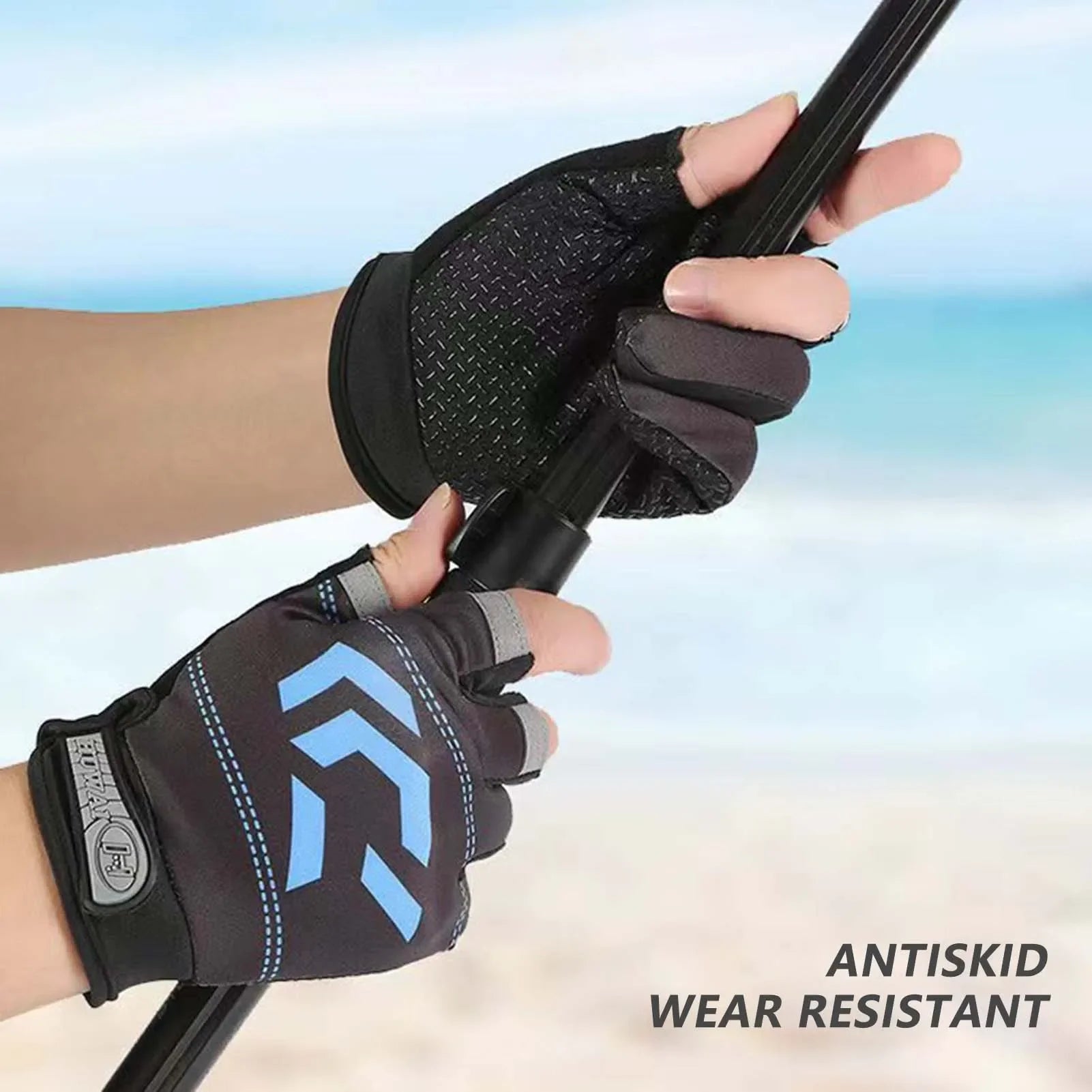 1/2 pair Fishing Gloves Sun Protection 3 Cut Fingers Anti-Slip Breathable Fishing Gloves Suitable for Outdoor Activities Beauty World Shop