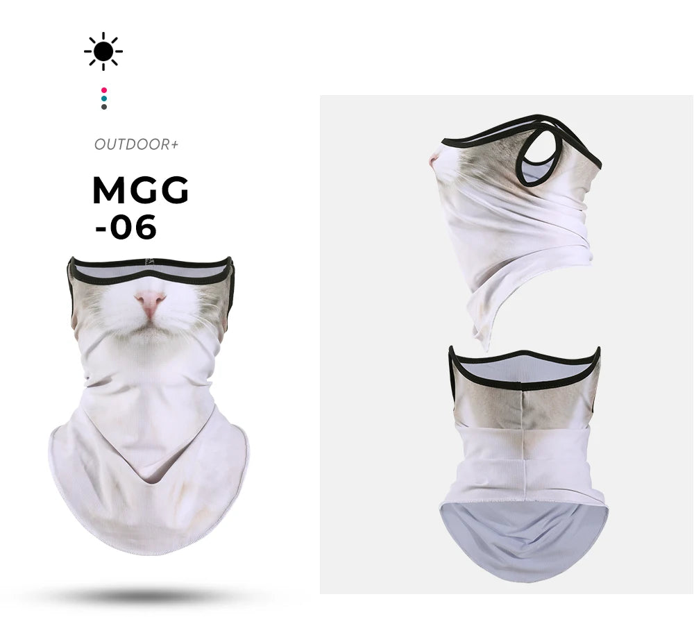 3D Animals Magic Scarf Bandana Breathable Neck Warmer Gaiter Hanging Ear Outdoor Sports Triangle Face Mask Neckerchief Summer Beauty World Shop