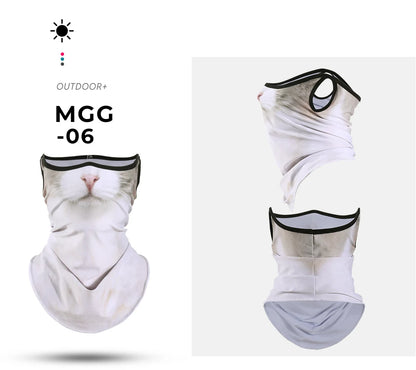 3D Animals Magic Scarf Bandana Breathable Neck Warmer Gaiter Hanging Ear Outdoor Sports Triangle Face Mask Neckerchief Summer Beauty World Shop