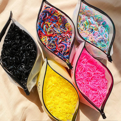 500/1000/2000pcs Girls Colourful Disposable Rubber Band Hair Ties Headband Children Ponytail Holder Bands Kids Hair Accessories Beauty World Shop