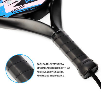 IANONI Padel Racket Carbon Fiber Surface with EVA Memory Flex Foam Core Padel Tennis Racquets Lightweight Beauty World Shop