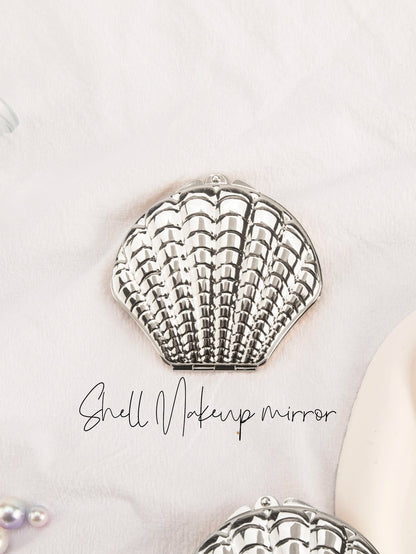 1PC Golden Shell Double Sided Makeup Mirror Exquisite Portable For Girlfriend Mum Wife Teacher Sister Auntie Birthday Party Holi Beauty World Shop