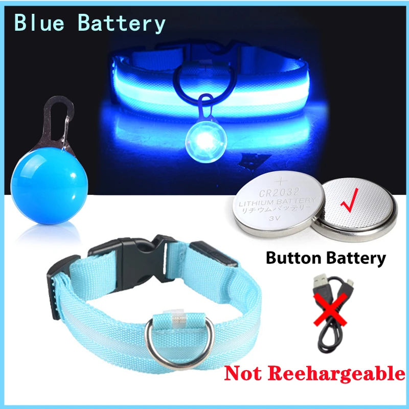 Usb Charging Glowing Dog Collar With Pendant Detachable Luxury Led Light Bright For Small Dogs Cat Night Safety Collar Wholesale Beauty World Shop