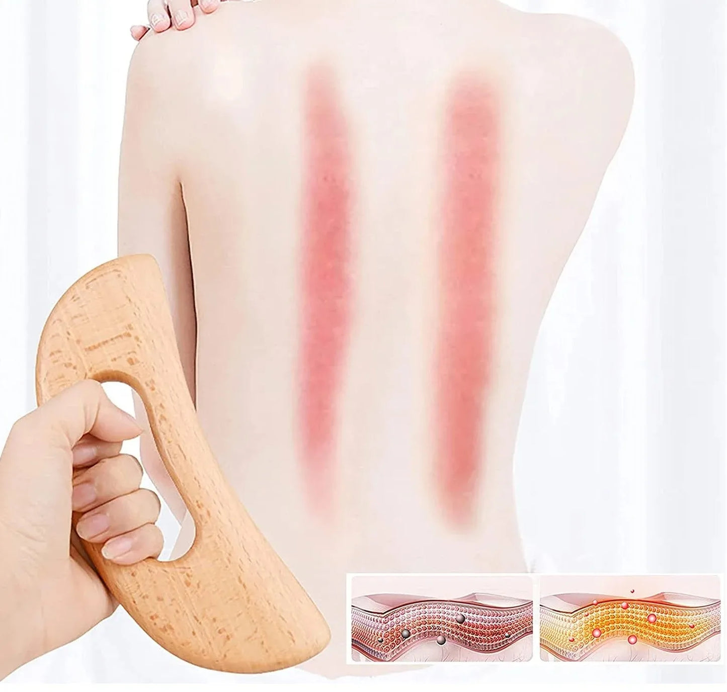Natural Wooden Cellulite Massager Full Body Gua Sha Tool for Muscle Scraping And Back Massage - Wood Care Beauty World Shop