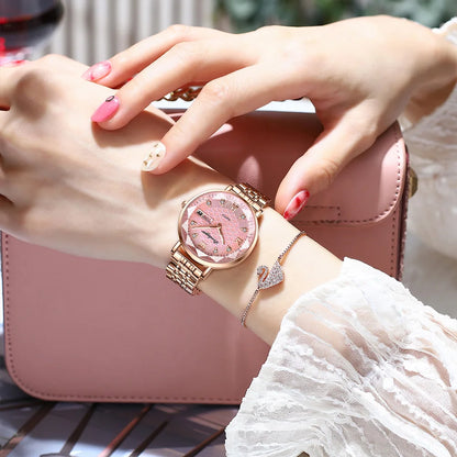 POEDAGAR Top Elegant Women's Watches Stainless Steel Date Week Woman Watch Waterproof Luminous Fashion Ladies Watch Quartz Reloj Beauty World Shop