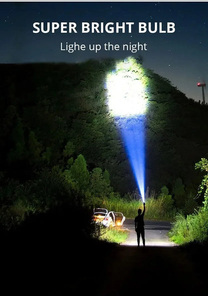 5LED High Power Led Flashlights Rechargeable Camping Spotlight with Side Light 3 Lighting Modes for Camping Adventure Outdoor Beauty World Shop