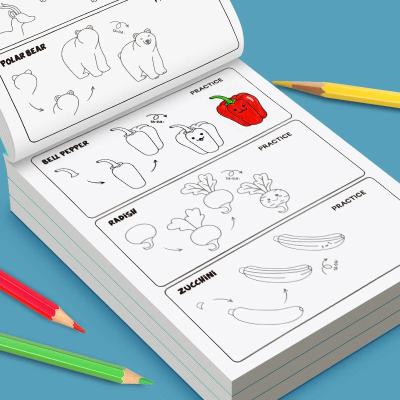 Kids Step-by-Step Drawing Book - Learn How to Draw Everything Easy Tutorial for Children, Creative Gift Beauty World Shop