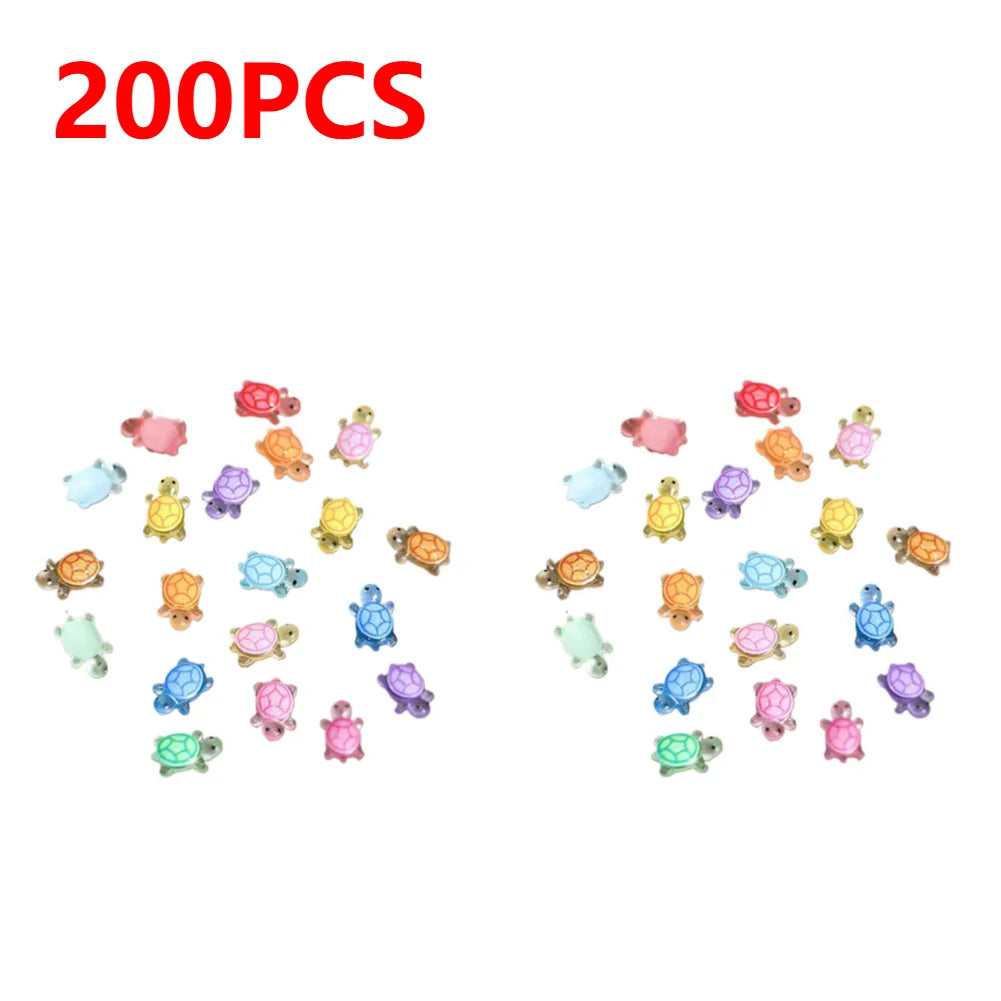 100-500pcs Mini Resin Turtles Night Glow Turtle Figurines Multi-Function Glow in The Night Turtle Miniatures for Micro Landscap Beauty World Shop