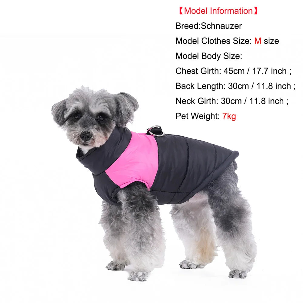 Waterproof Pet Dog Coat Vest For Small Large Dogs Winter Warm Puppy Clothes with D-ring Kitten Costume Golden Retriever Jacket