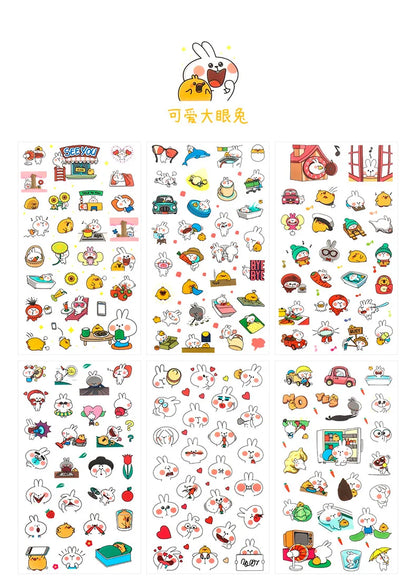 6Pcs/Lot Waterproof Cartoon Transparent Pvc Stickers DIY Hand Account Diary Decorative Stickers Kawaii Phone Cup Stickers Beauty World Shop