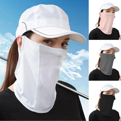 Unisex UV Protection Outdoor Neck Wrap Cover Sports Sun Proof Bib Ice Silk Mask Face Cover Neck Wrap Cover Sunscreen Face Scarf Beauty World Shop