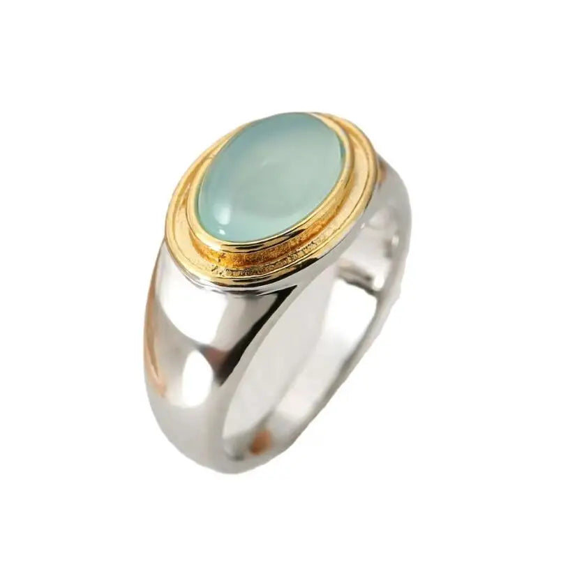 Fashion Sliver Color Green Color Oval Zircon Simple Rings For Women Birthday Gift Accessories Custom Jewelry Beauty World Shop