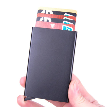 Small and Practical Pop Up Minimalist Smart Wallet Thin Slim RFID Credit Card Holder for Men Women Metal Purse Mini Wallets Beauty World Shop