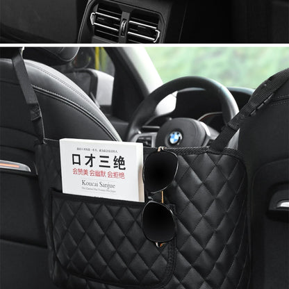 PU Leather Car Middle Seat Storage Net Large Capacity Leather Bag Seat Back Storage Bag Car Chair Back Supplies Storage Goods Ha Beauty World Shop