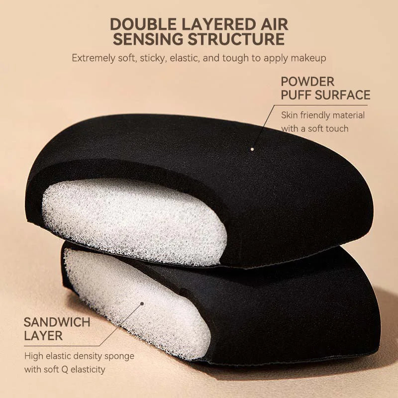 GECOMO Dual-Sided Black Beauty Sponge - Triangle Premium Design, Soft and Smooth Texture,  for Flawless Makeup Application, Beauty Trend Shop