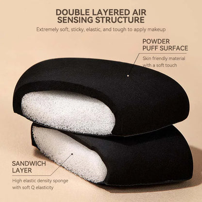 GECOMO Dual-Sided Black Beauty Sponge - Triangle Premium Design, Soft and Smooth Texture,  for Flawless Makeup Application, Beauty Trend Shop