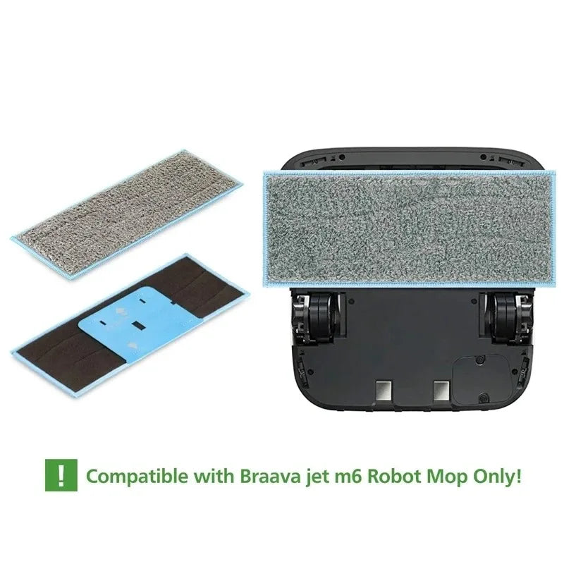 Wet Mopping Pads For iRobot Braava Jet M6 Robot Vacuum Cleaner, Washable Mop Cloths Rags Pads Replacement Accessories Parts