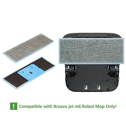 Wet Mopping Pads For iRobot Braava Jet M6 Robot Vacuum Cleaner, Washable Mop Cloths Rags Pads Replacement Accessories Parts